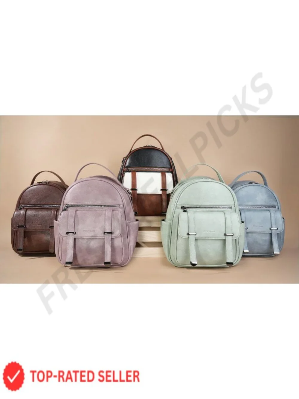 Women's Vegan Leather Mini Backpack Purse Fashion Travel Daypack